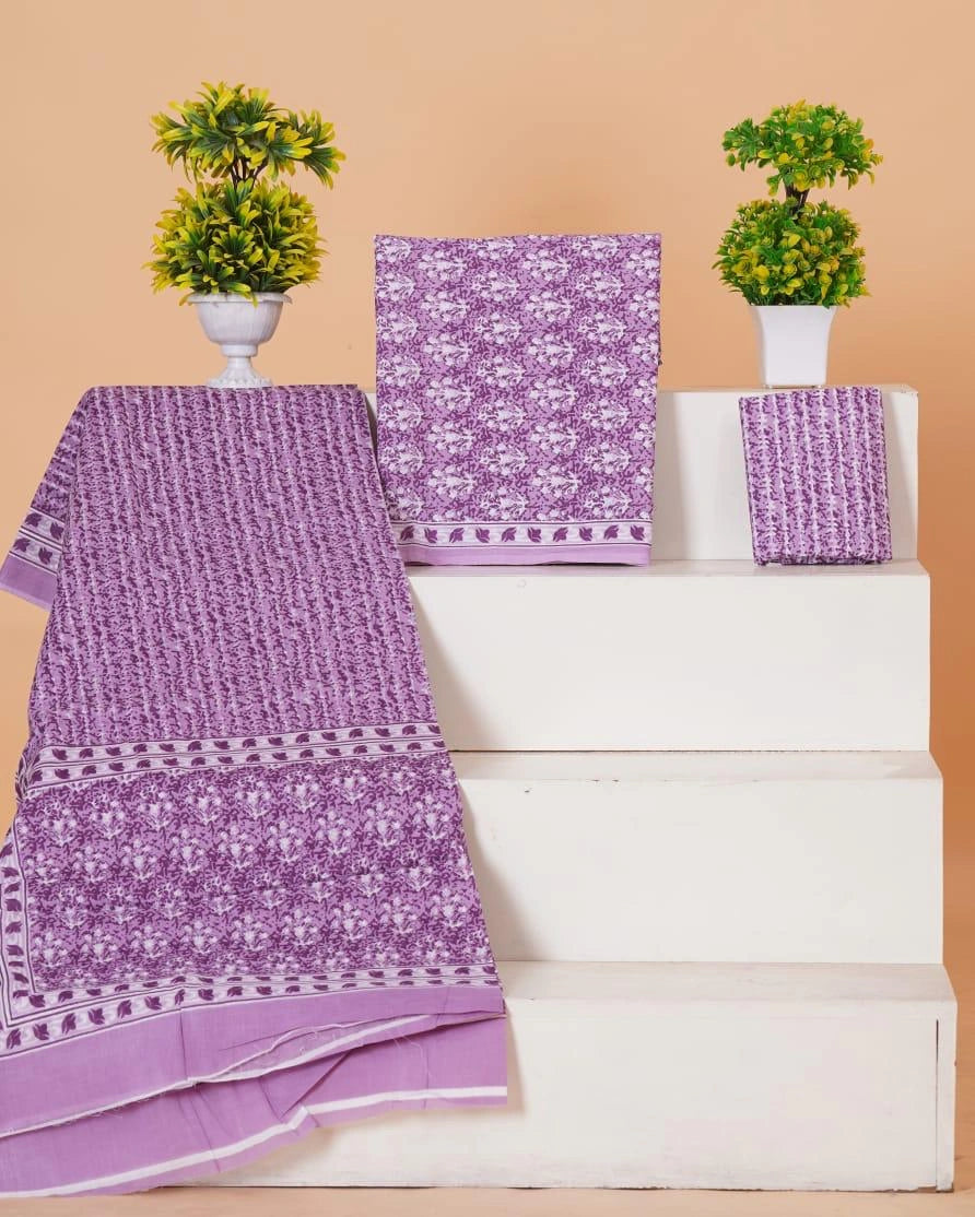 Light lavender cotton dress material