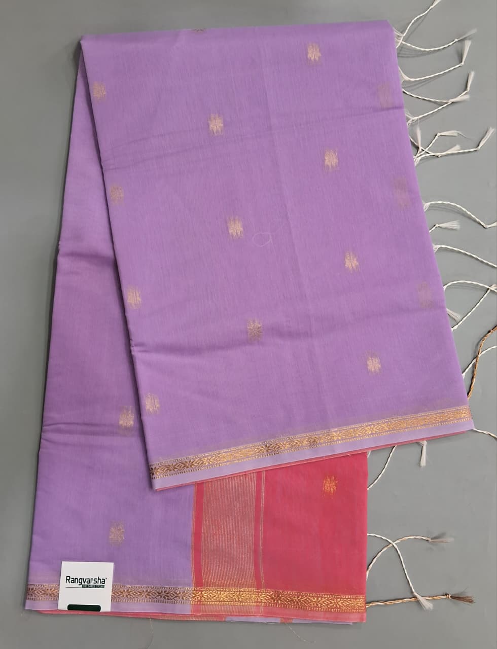 Lavender Semi Maheshwari Silk Saree