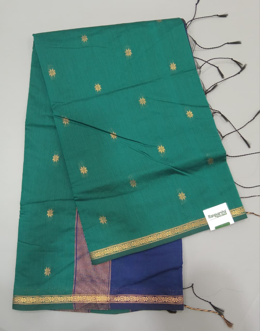 Rama Green Semi Maheshwari Silk Saree