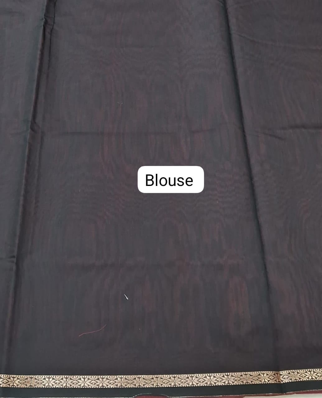 Brick Red Semi Maheshwari Silk Cotton Saree Blouse