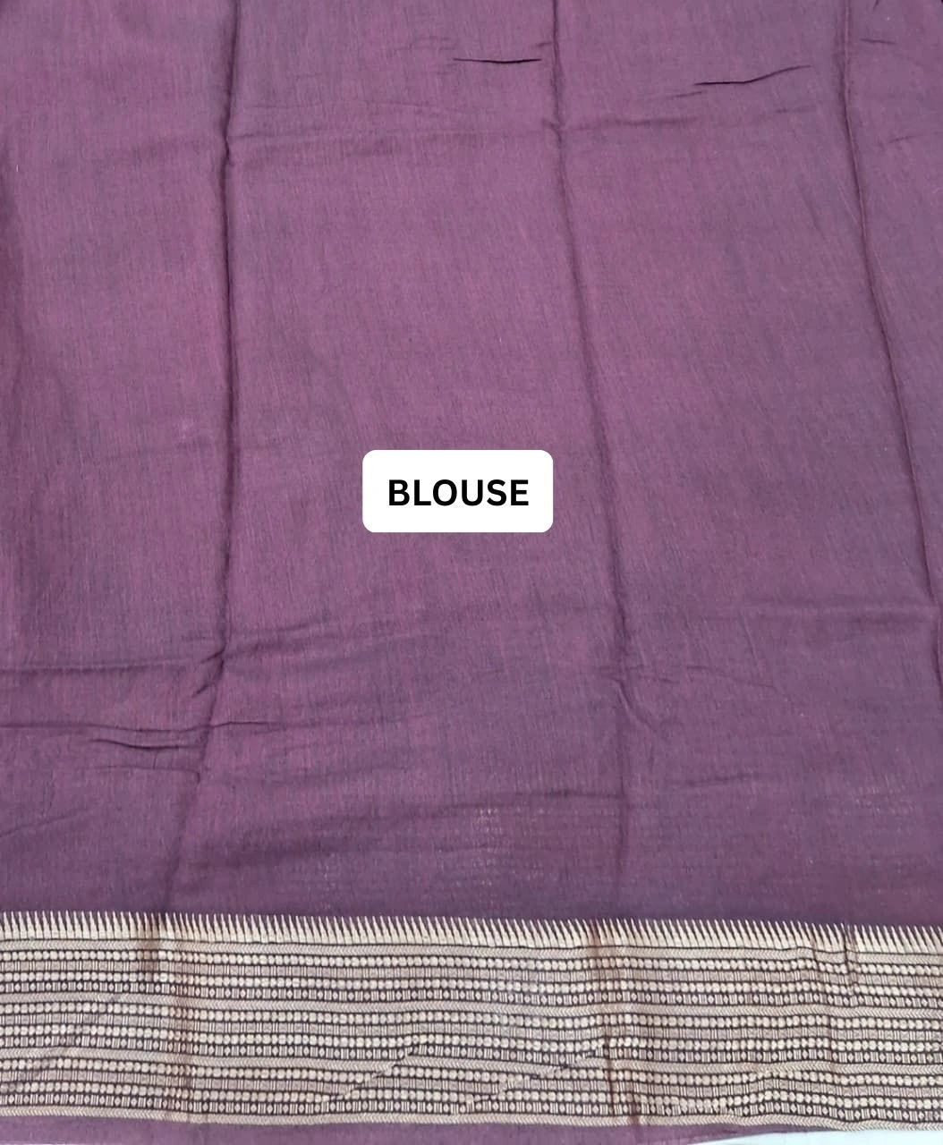 Brick Red Moonga Silk Saree blouse