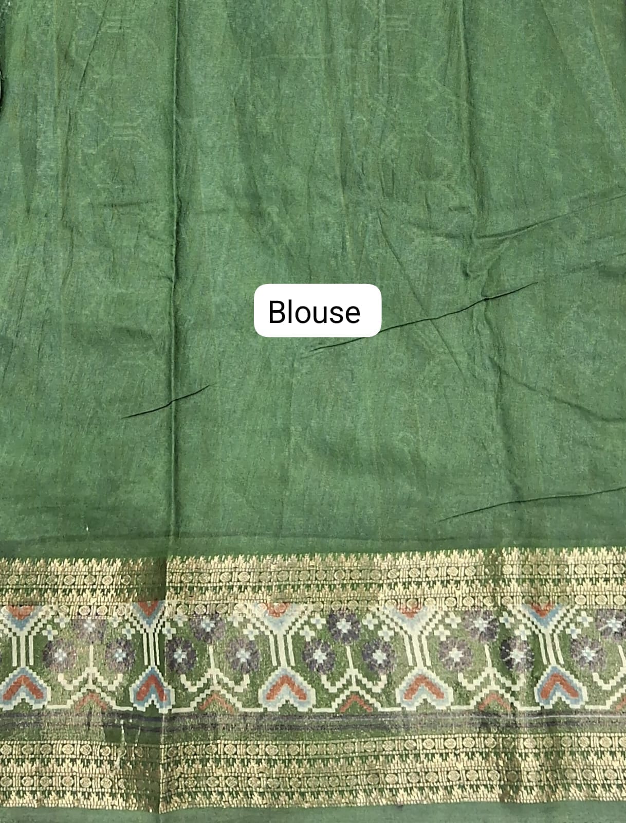 Blue Moonga Silk Saree Blouse