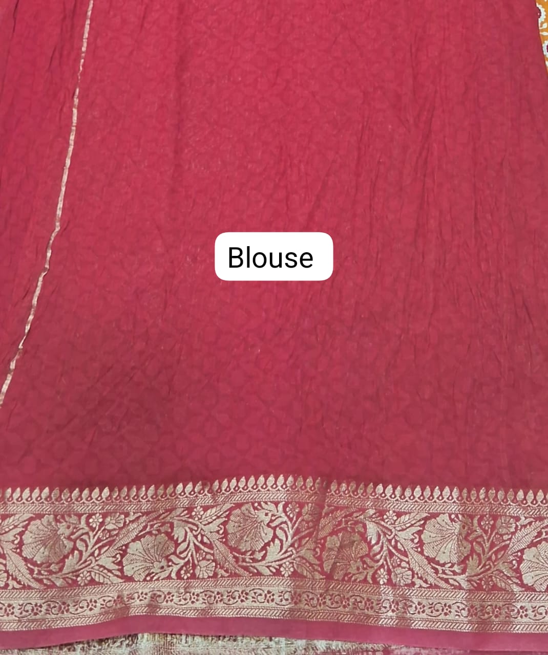 Mango Yellow Moonga Silk Saree blouse