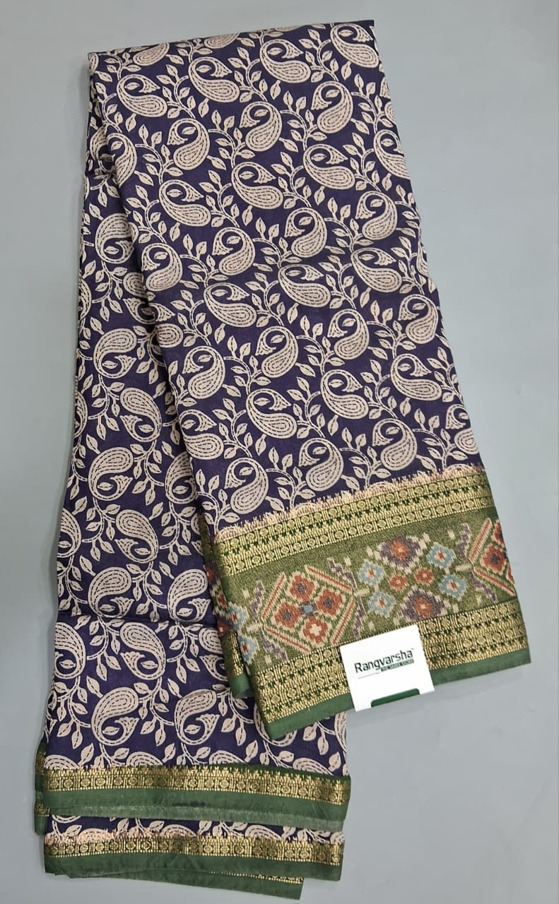 Blue Moonga Silk Saree