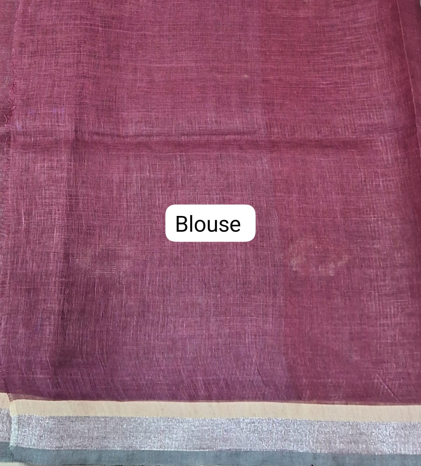 Snuff Pure Linen Saree blouse