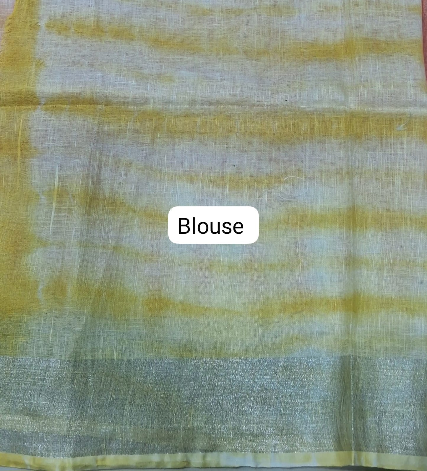 Peach Pure Linen Saree blouse