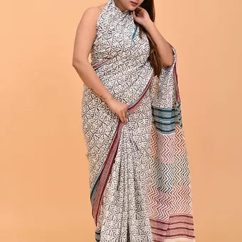 Grey Soft Cotton Saree