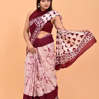 Blush Pink Soft Cotton Saree