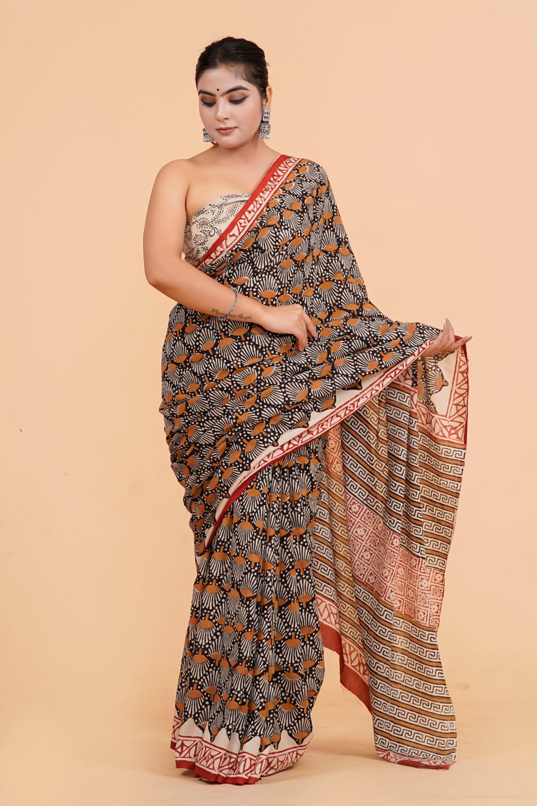 Black Soft Cotton Saree
