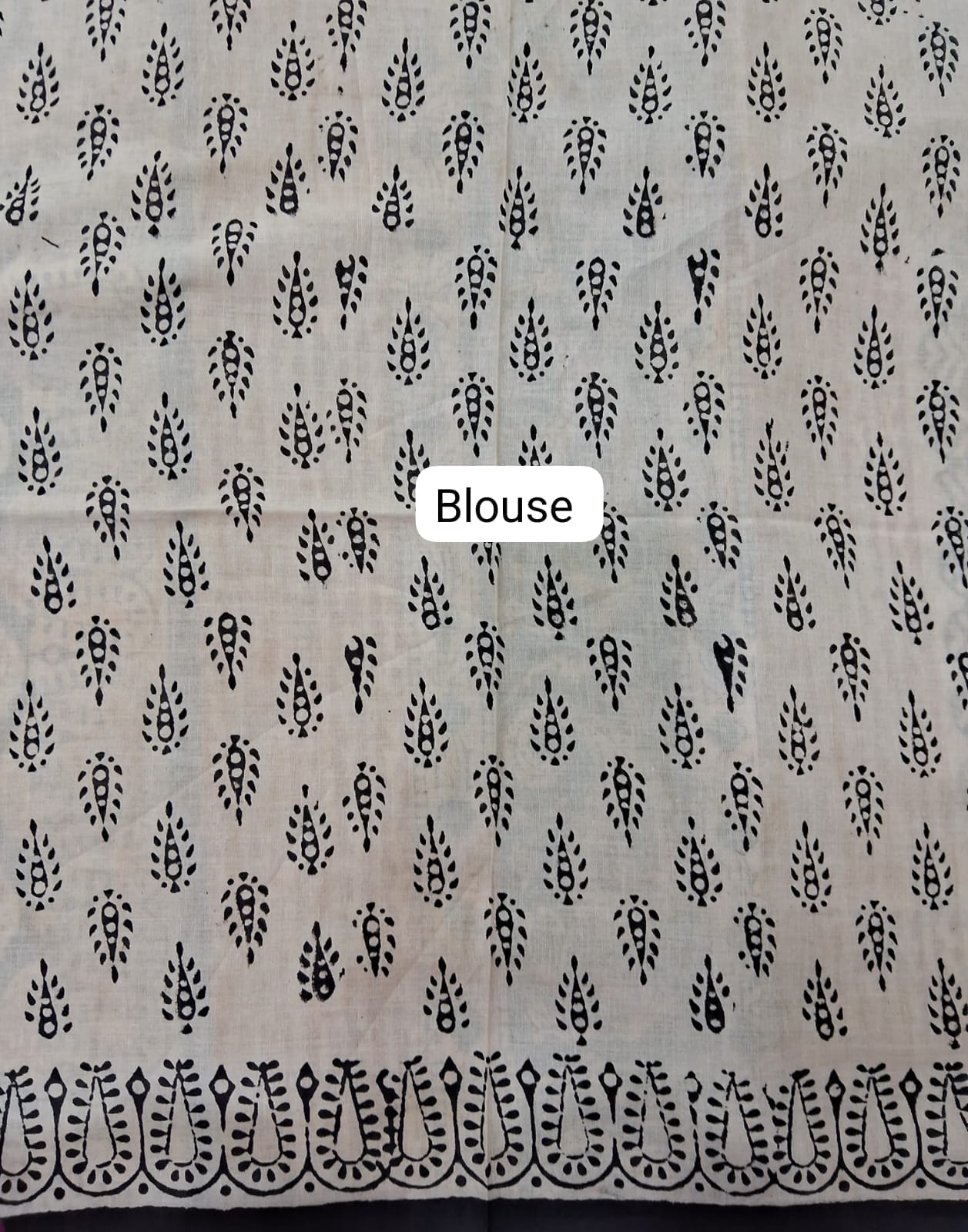 Black Soft Cotton Saree blouse