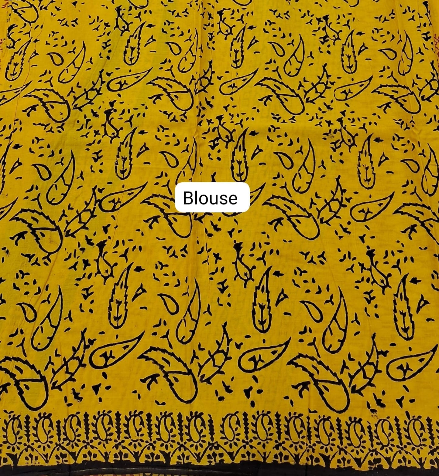 Mango Yellow Soft Cotton Saree Blouse