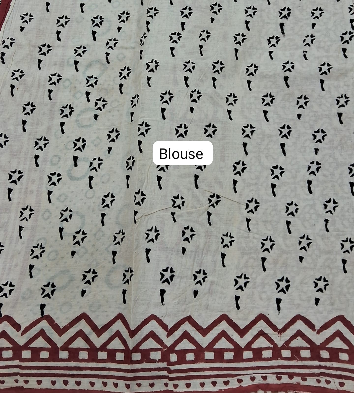 Rust Red Soft Cotton Saree blouse