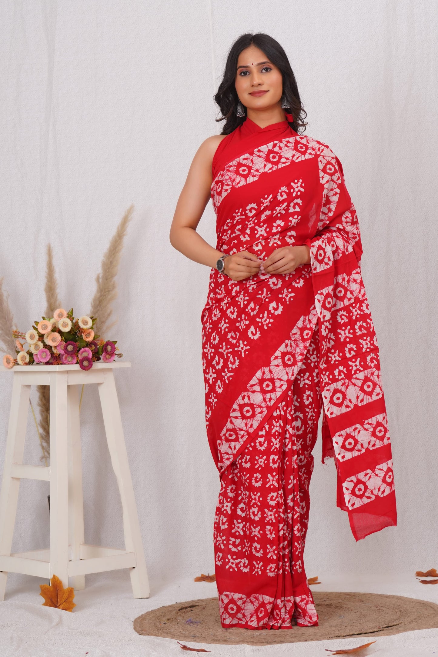 Red Soft Cotton Saree