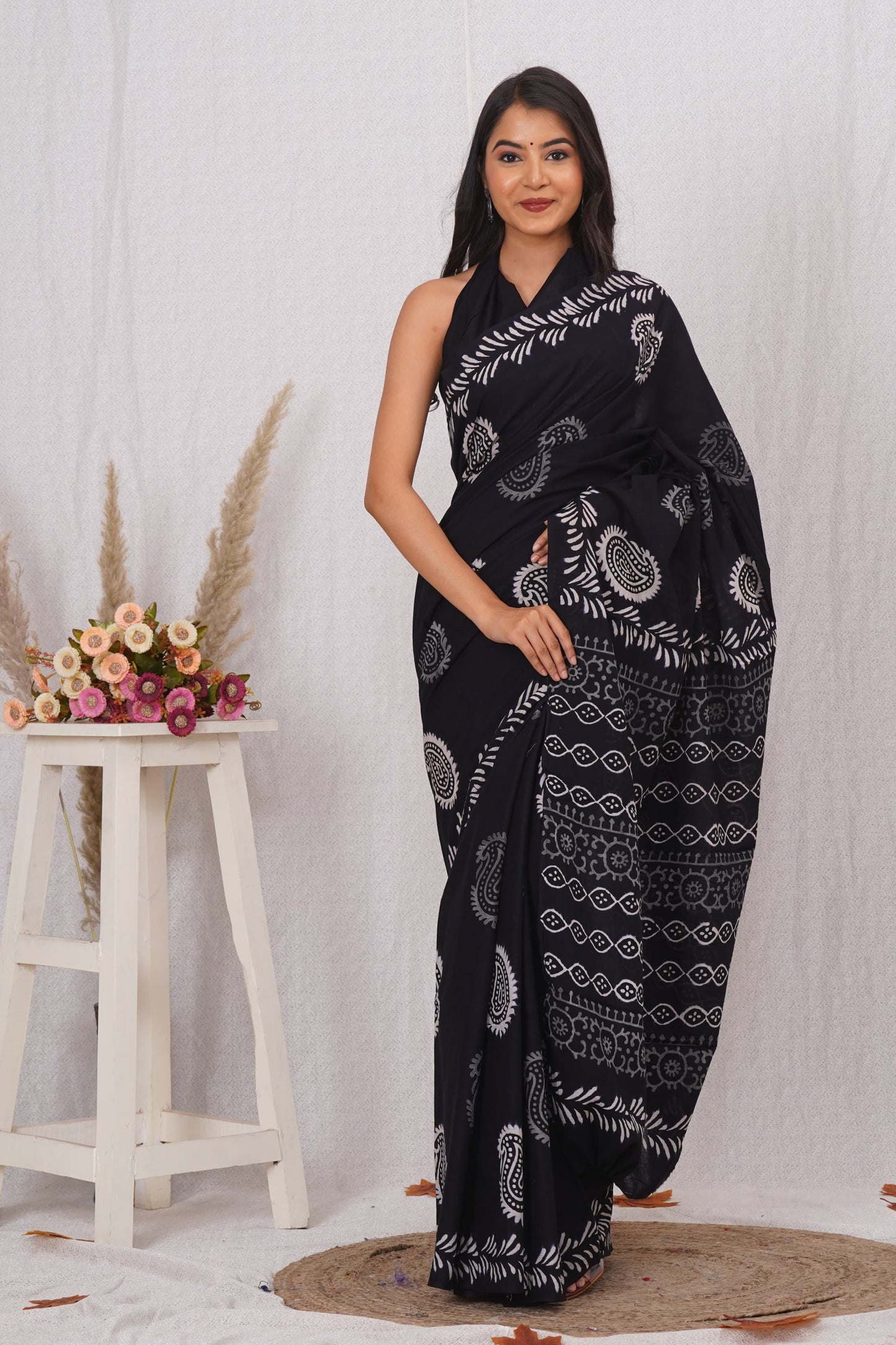 Black Soft Cotton Saree