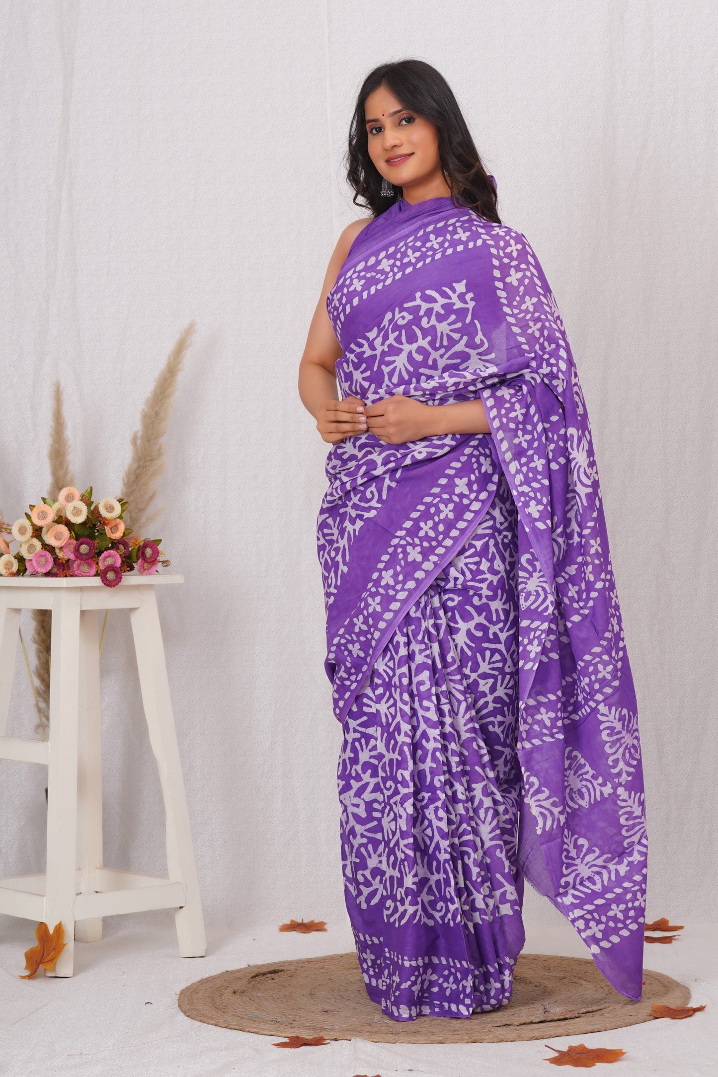 Lavender soft Cotton Saree