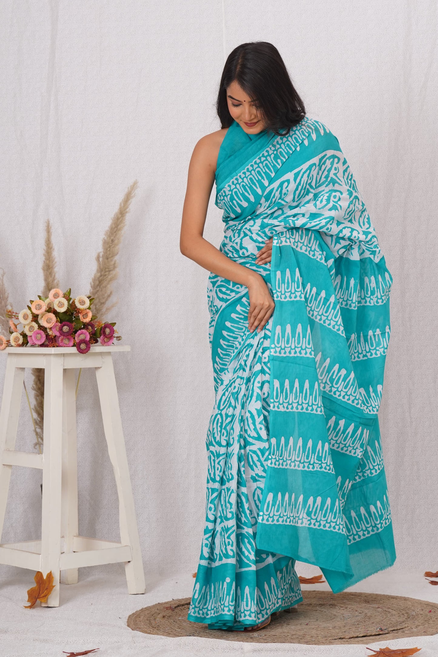 White Soft Cotton Saree