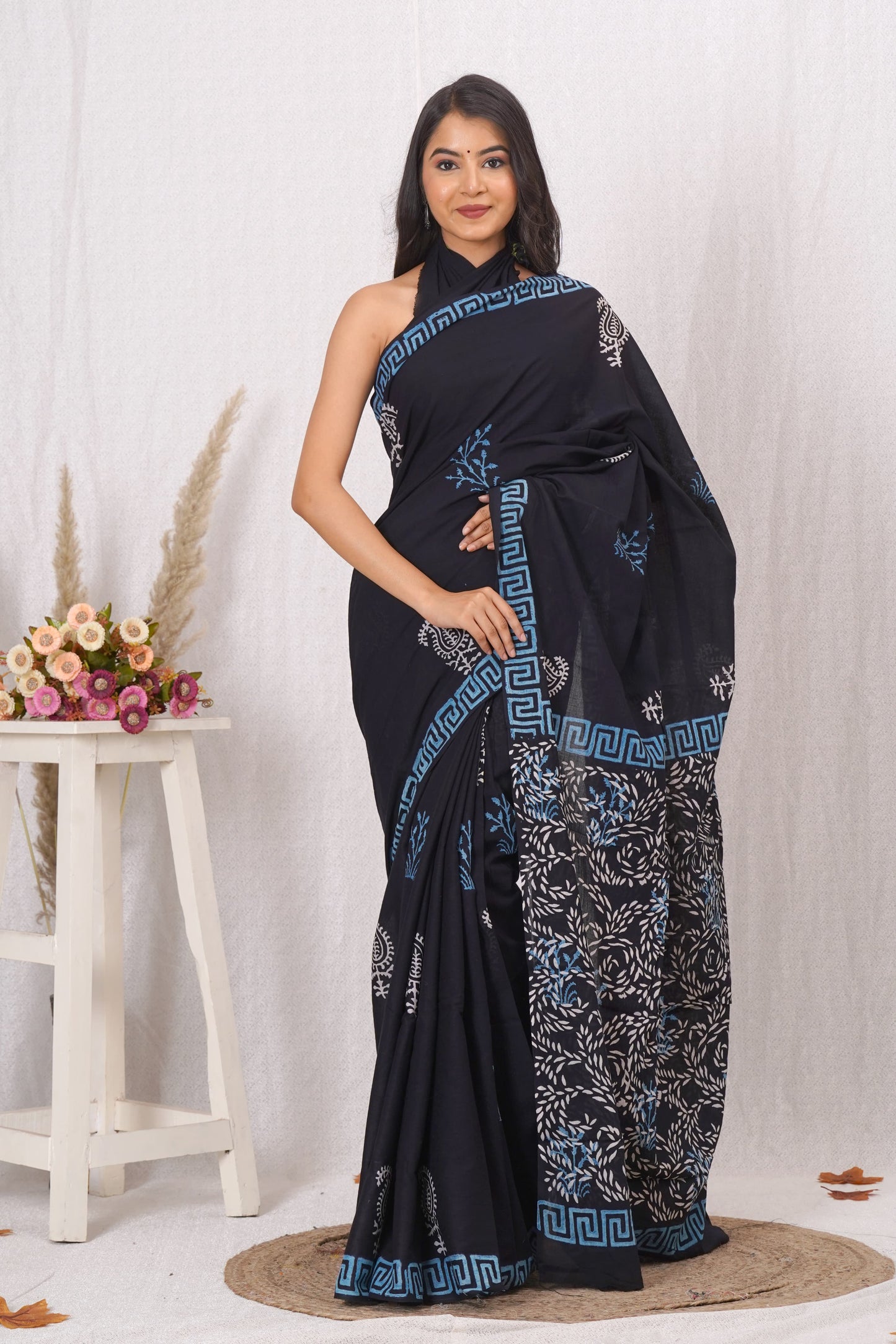 Black Soft Cotton Saree