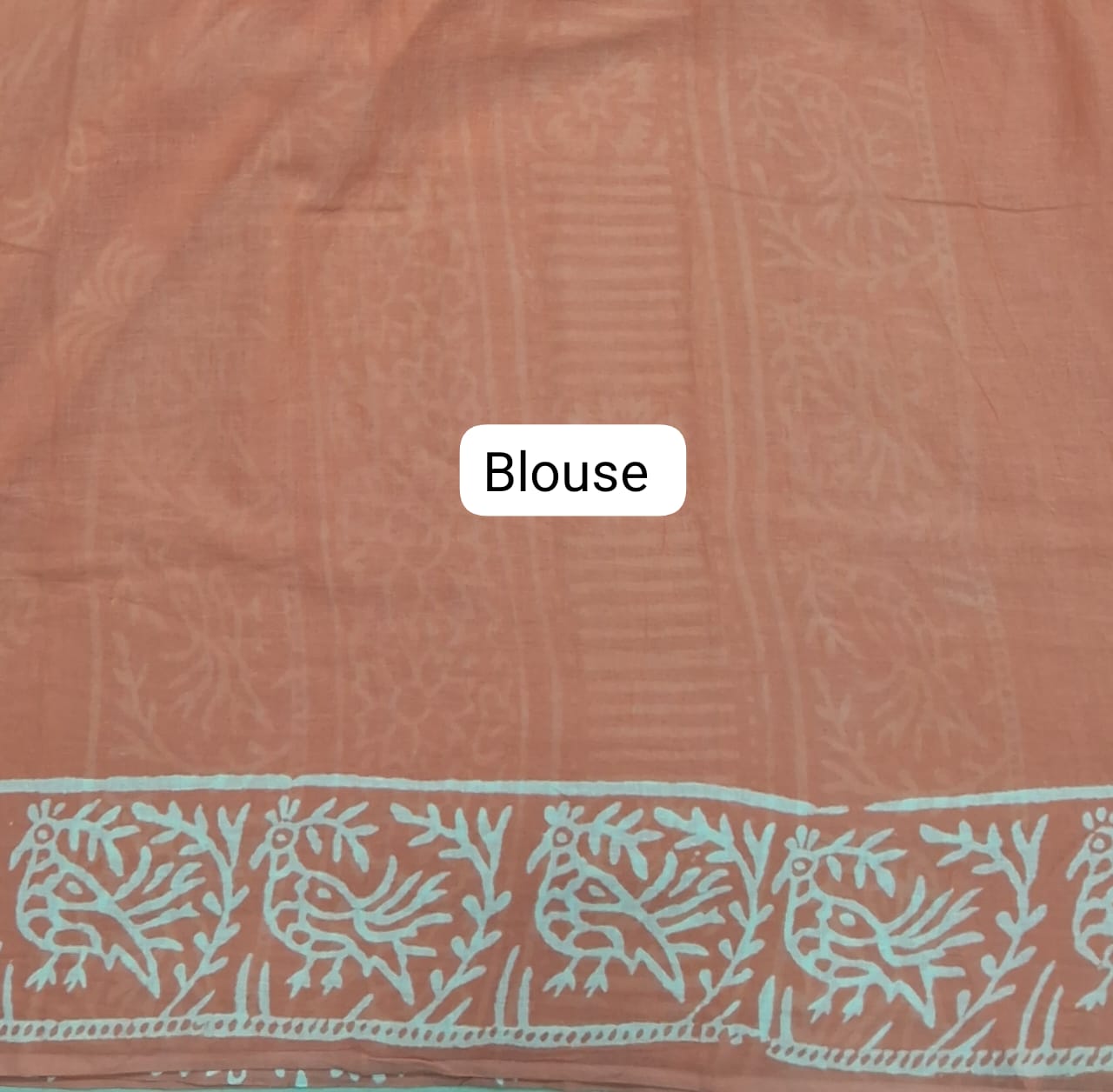 Peach Soft Cotton Saree Blouse