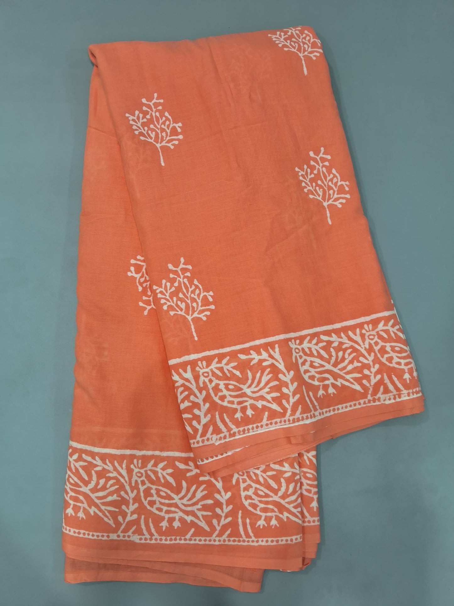 Peach Soft Cotton Saree