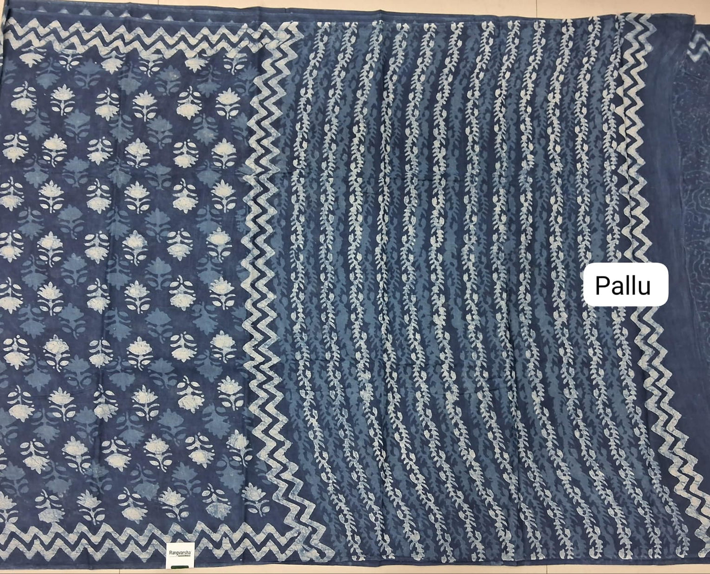 Indigo Blue Soft Cotton Saree