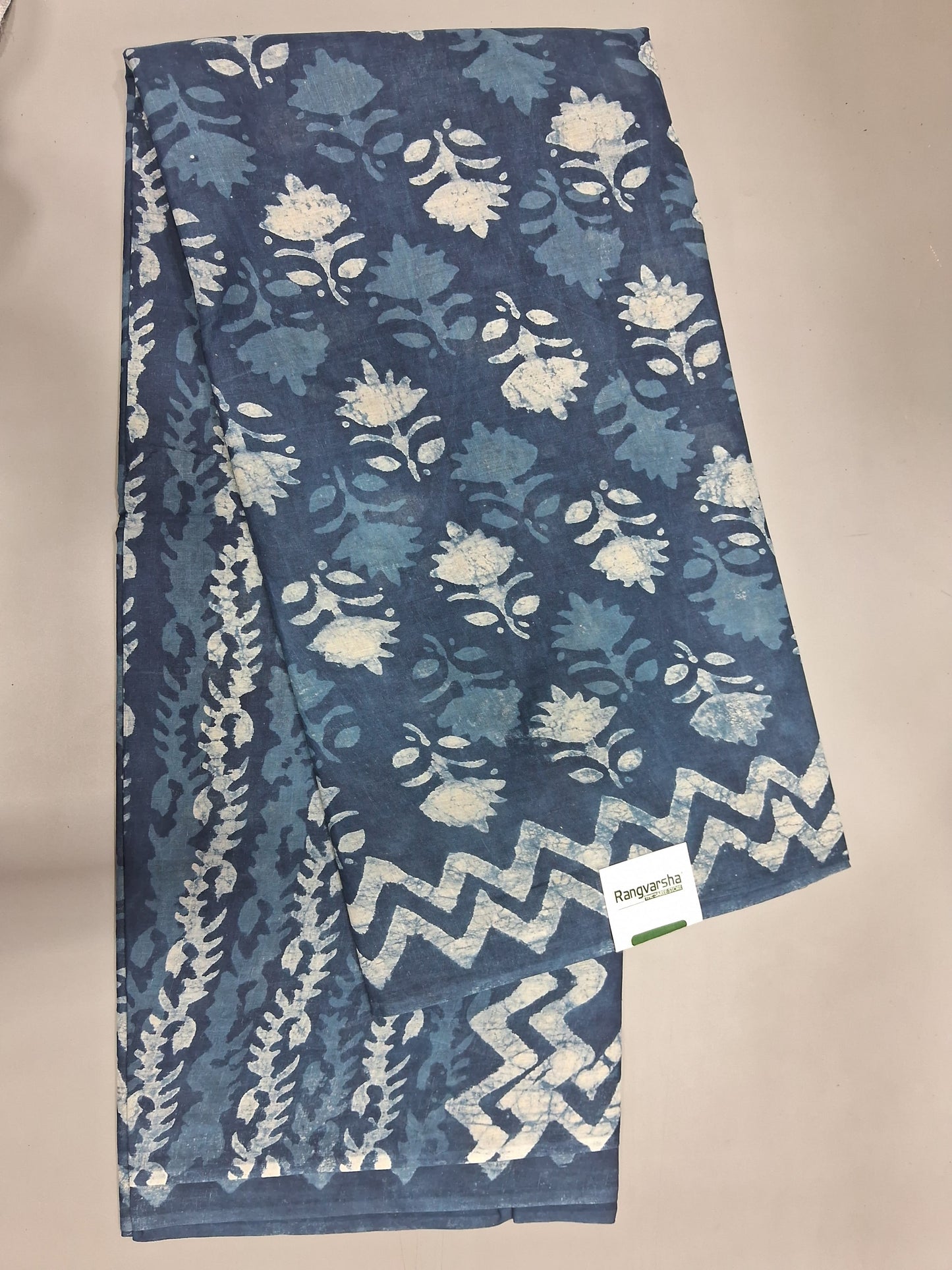 Indigo Blue Soft Cotton Saree