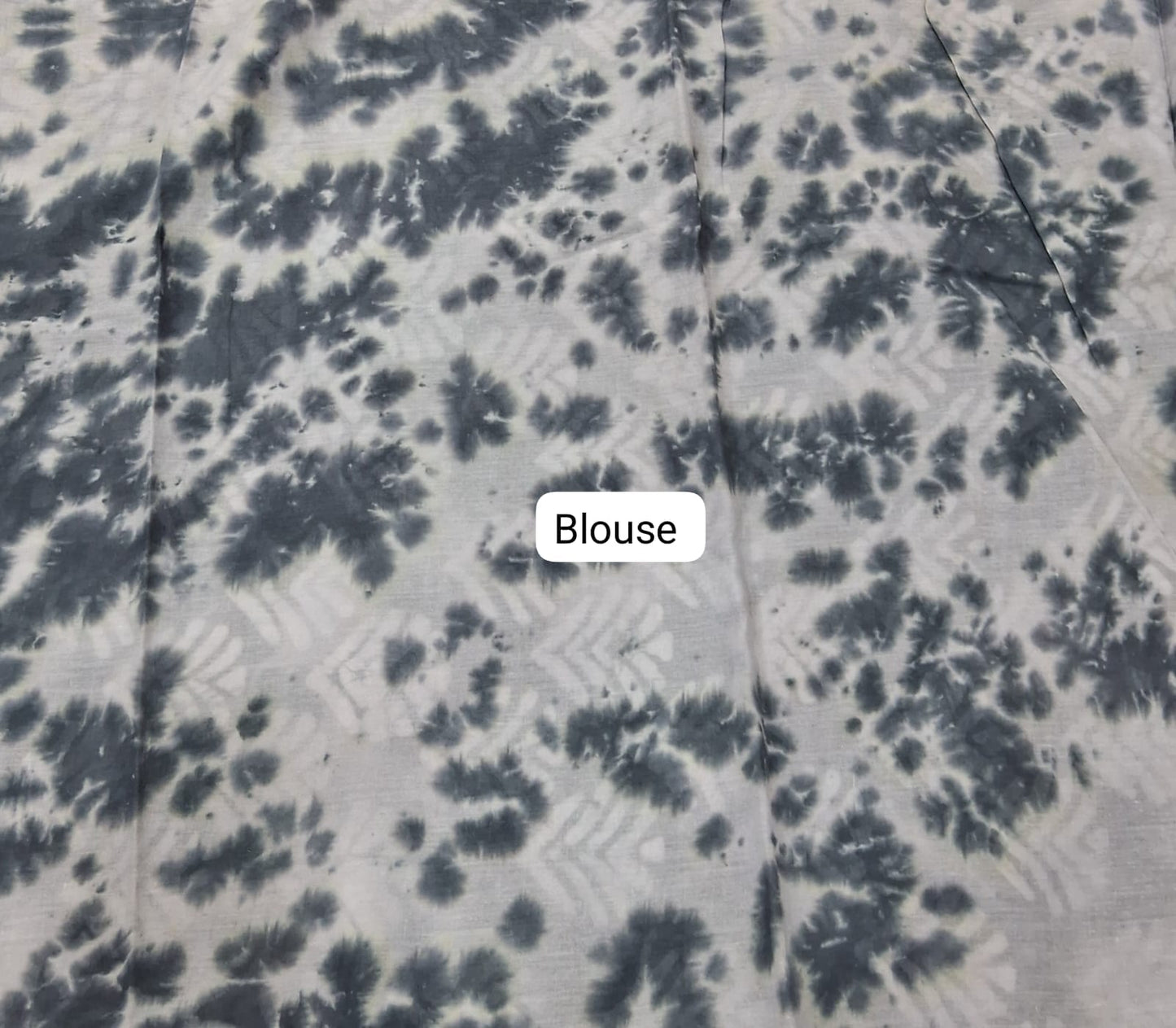 Grey and black Soft Cotton Saree blouse