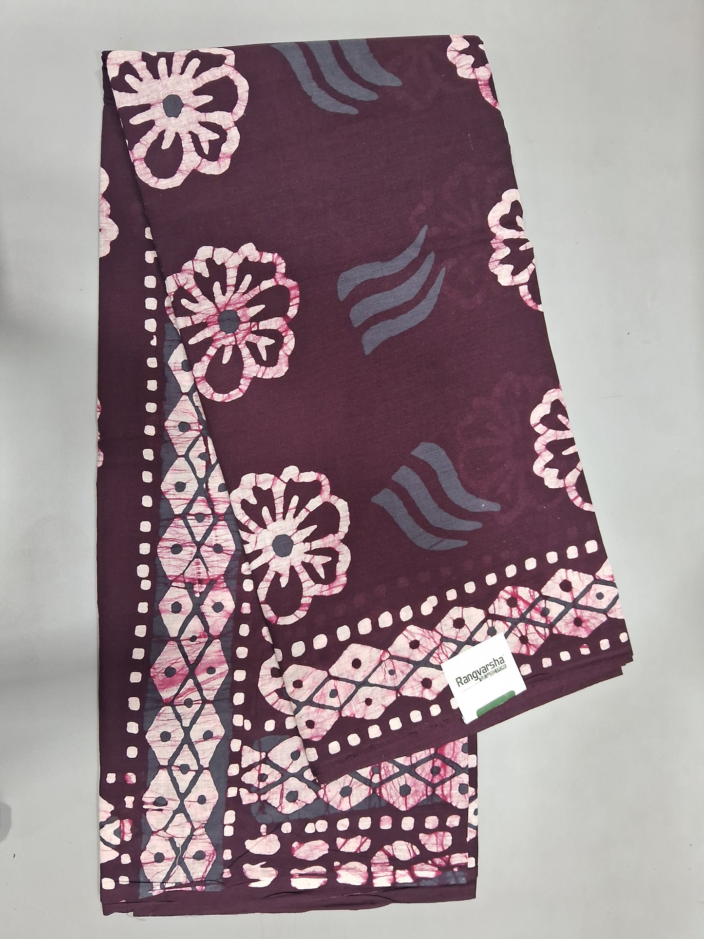 Dark Walnut Brown Soft Cotton Saree