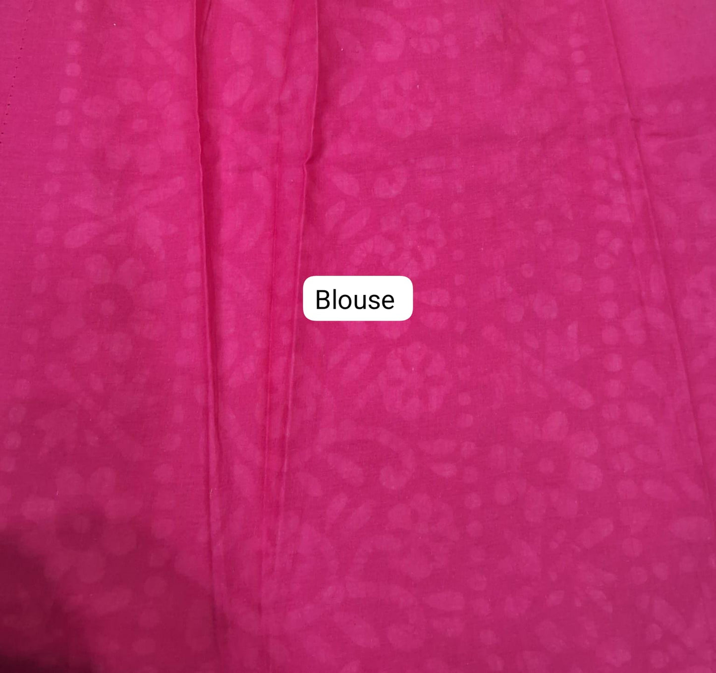 White and pink shibori printed soft cotton saree blouse