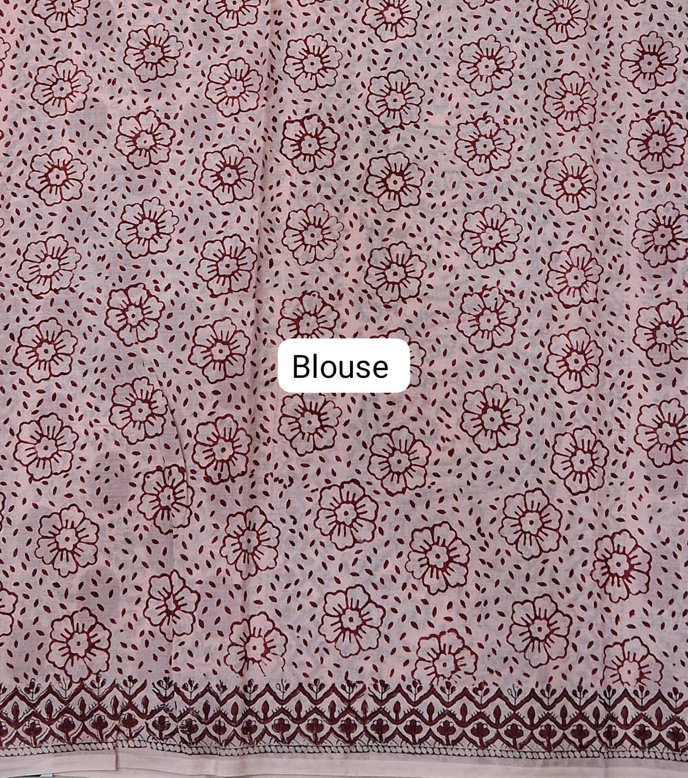 Blush Pink Soft Cotton Saree blouse