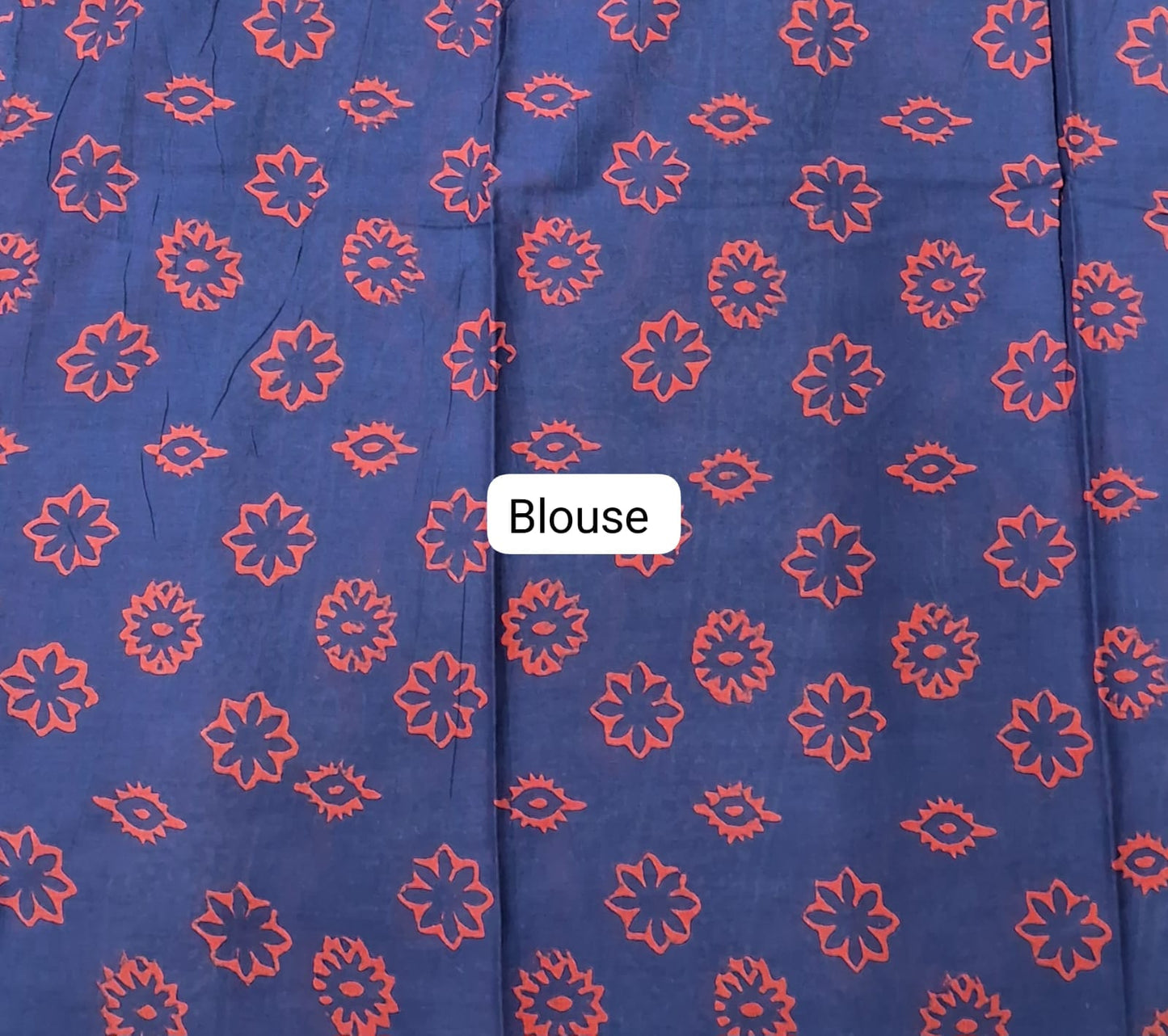 Blue Soft Cotton Saree Blouse