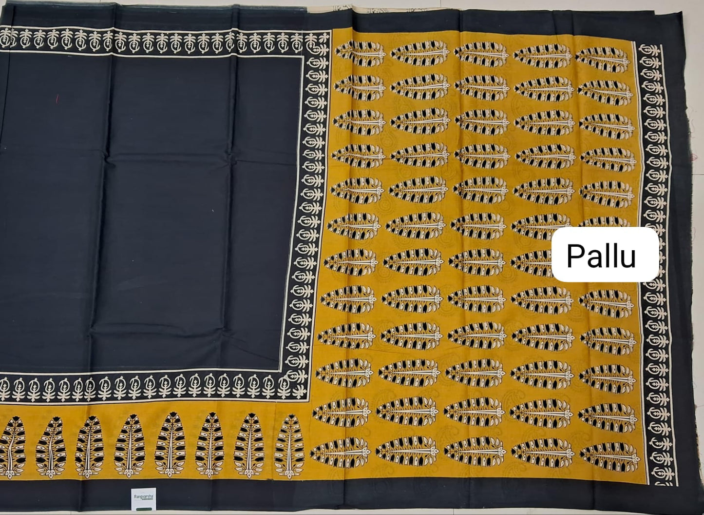 Black Soft Cotton Saree Pallu