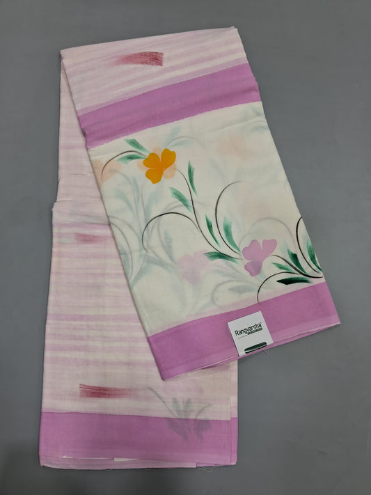 White Soft Cotton Saree