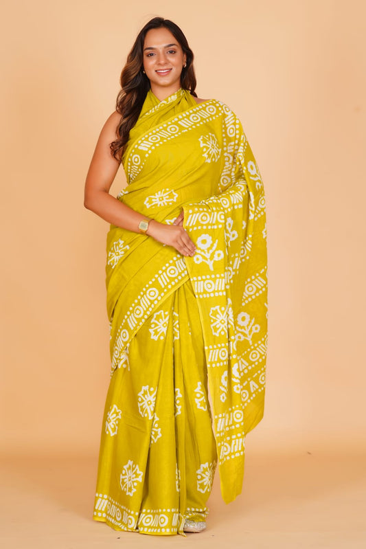 Green Soft Cotton Saree