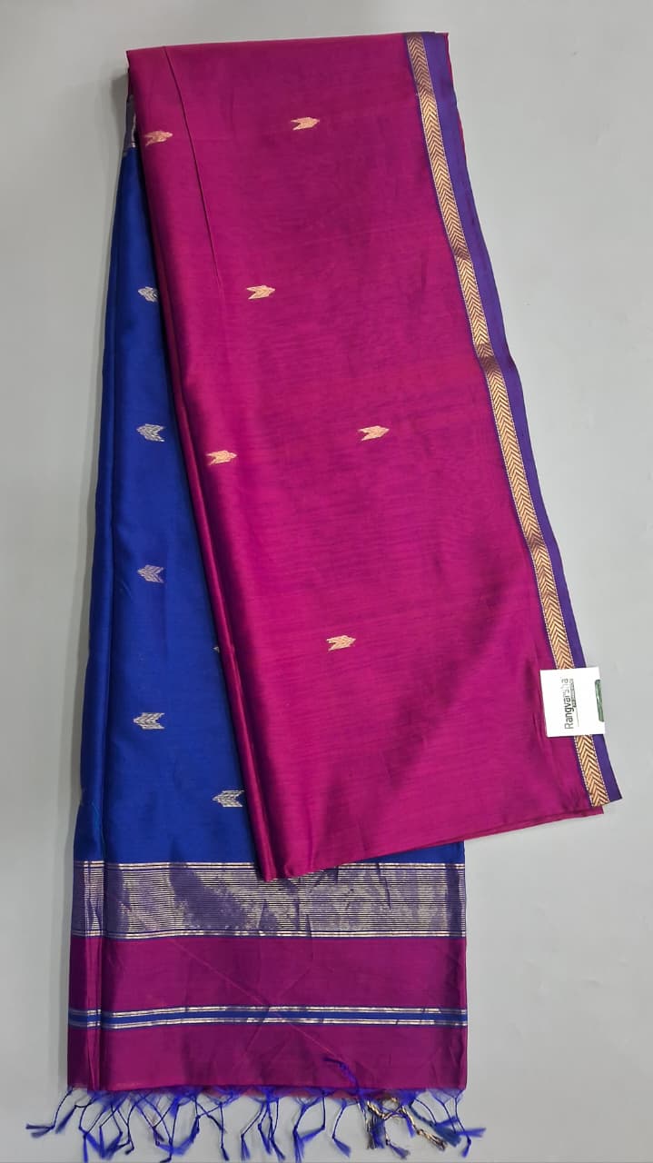 Pink Pure Maheshwari Silk Saree