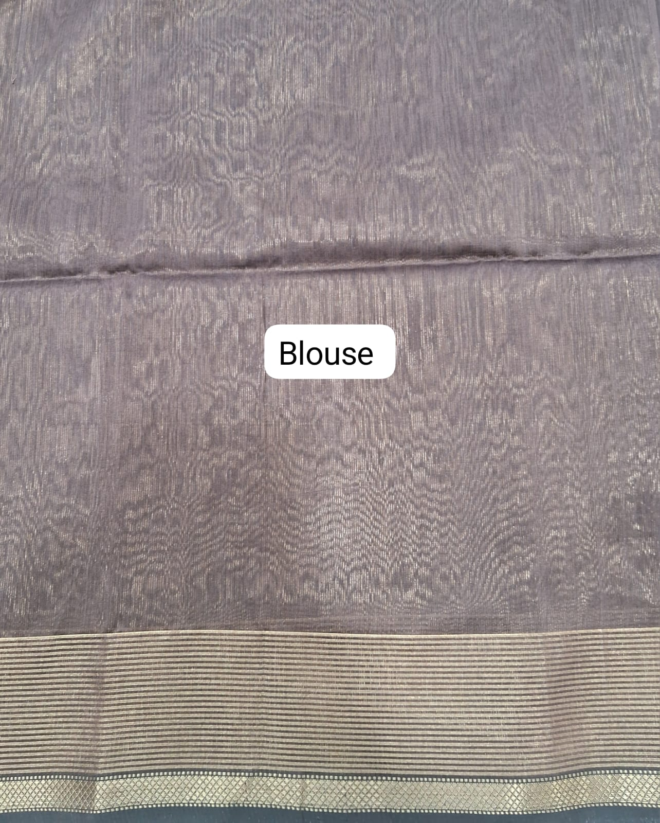 Chocolate Brown Pure Maheshwari Silk Saree Blouse