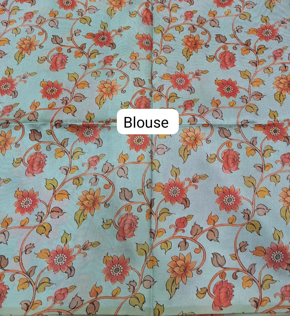 Pink and White Semi Tussar Saree Blouse