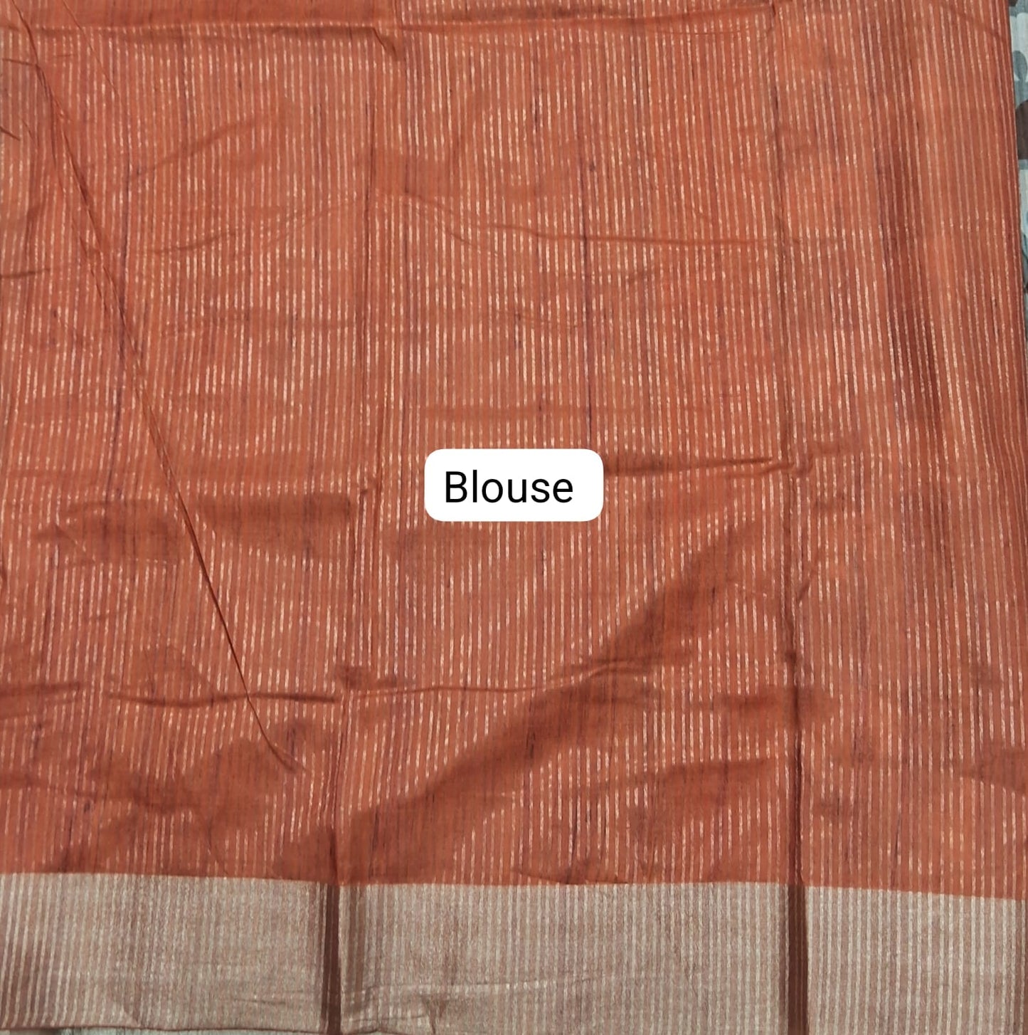 Grey Tussar Saree Blouse