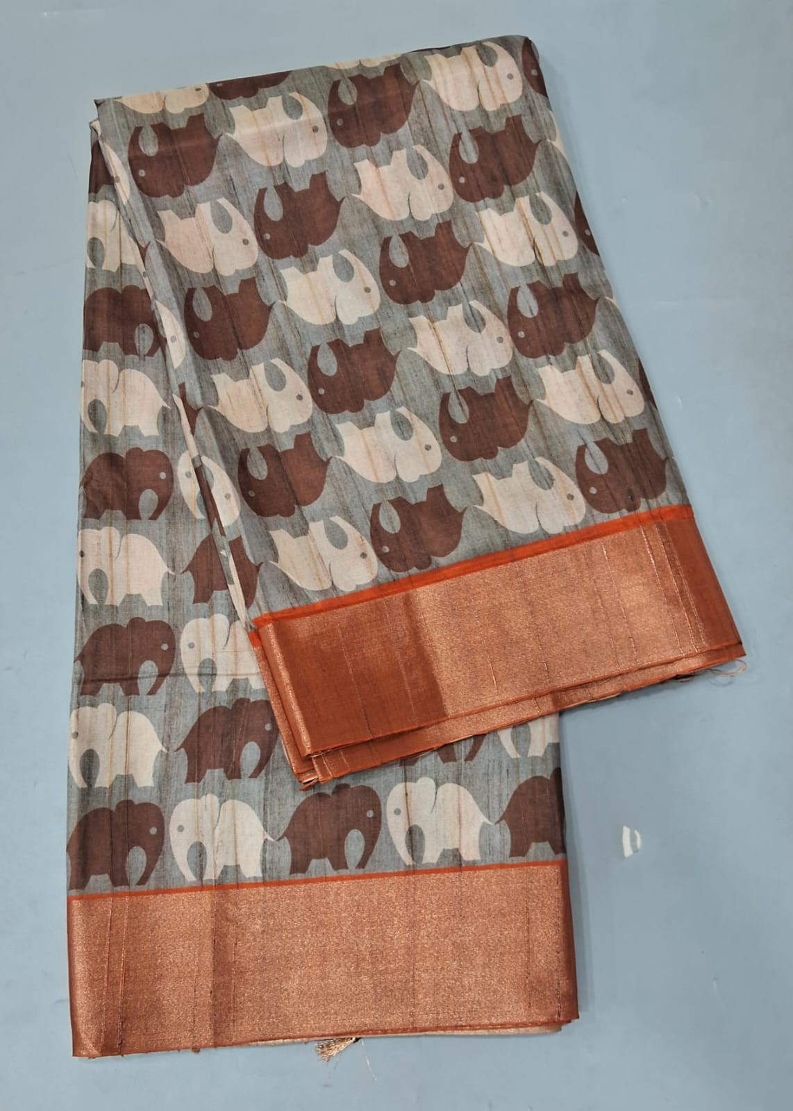 Grey Tussar Saree