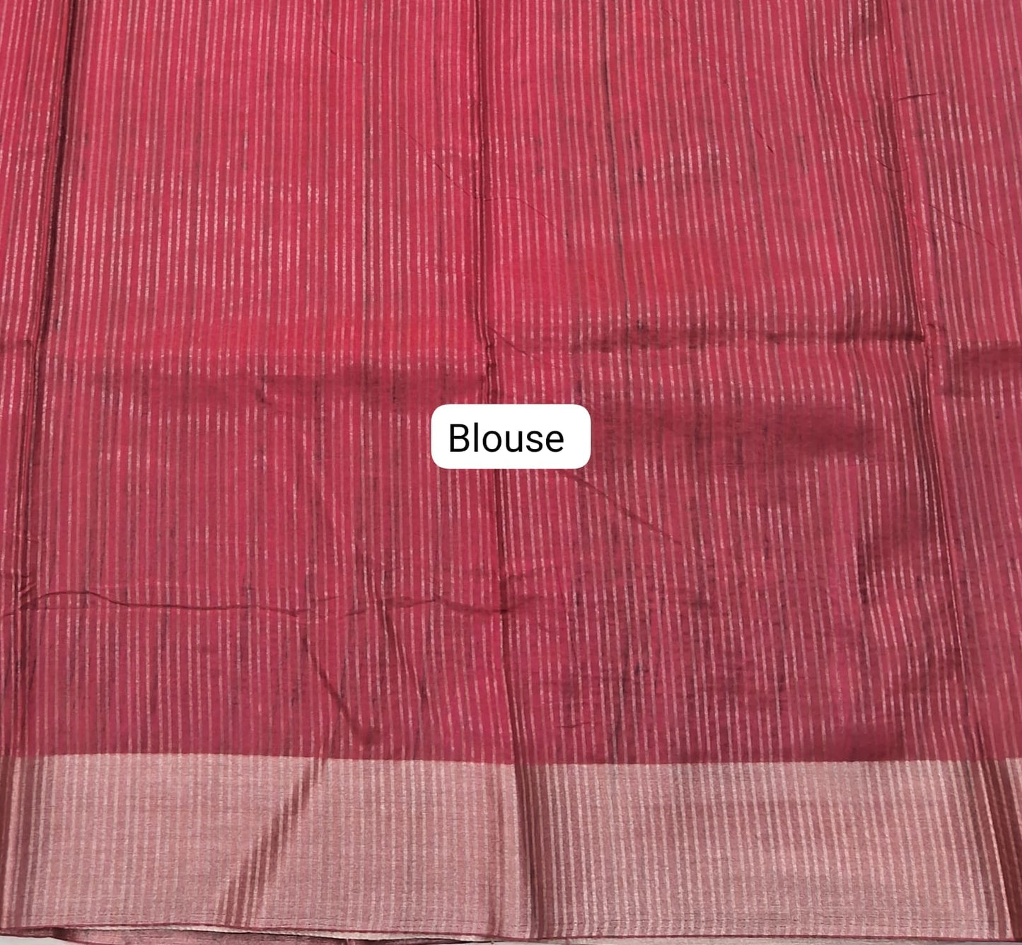 Olive Green Tussar Saree Blouse