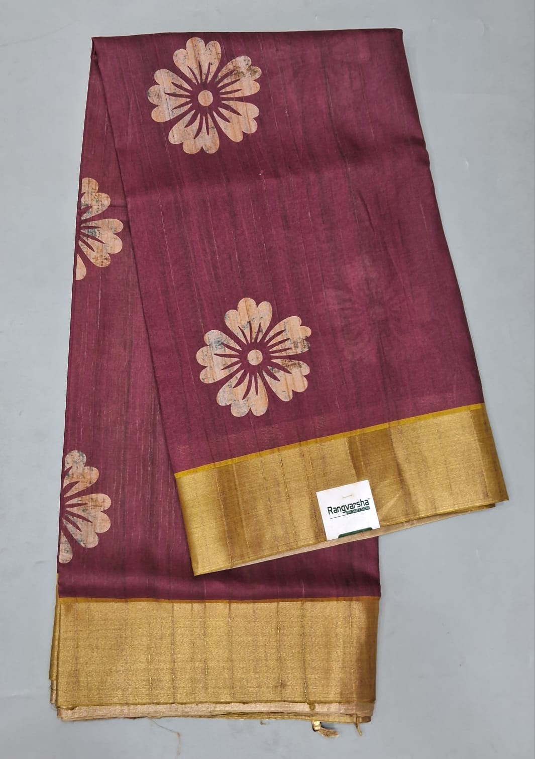 Wine Tussar Saree