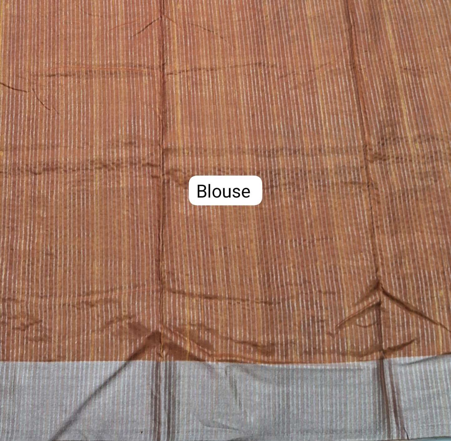 Orange Tussar Saree Blouse