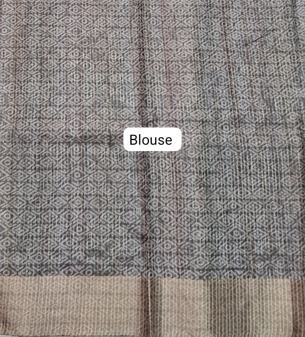 Walnut Brown Tussar Saree Blouse