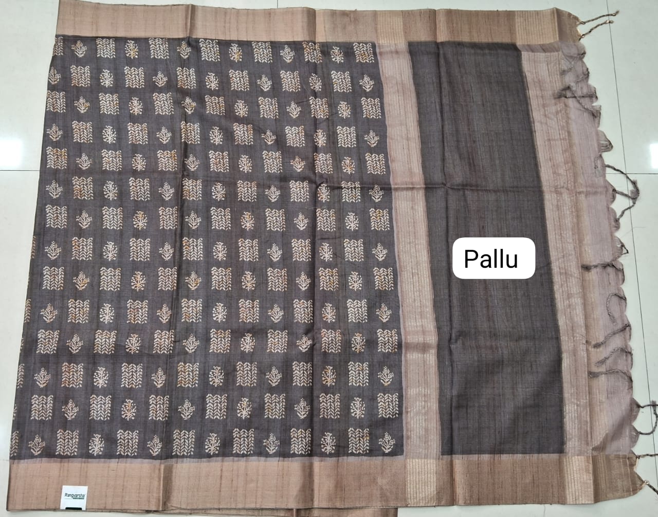 Walnut Brown Tussar Saree Pallu