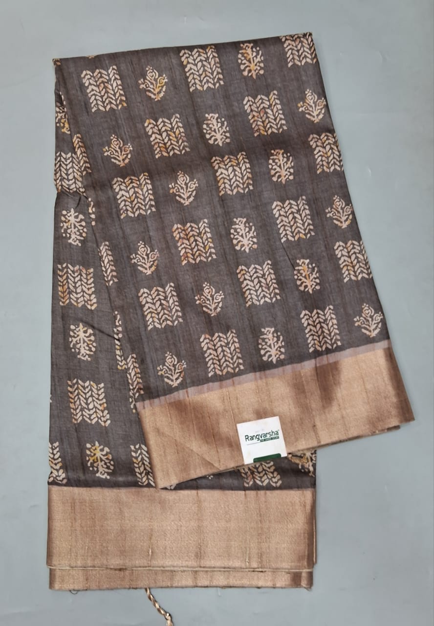 Walnut Brown Tussar Saree