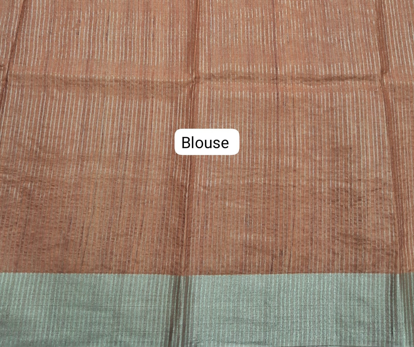 Peach Tussar Saree Blouse