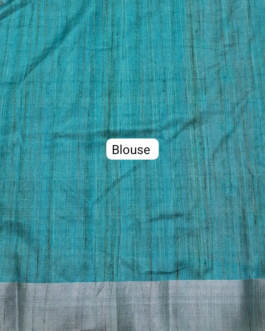 Orange Tussar Saree Blouse