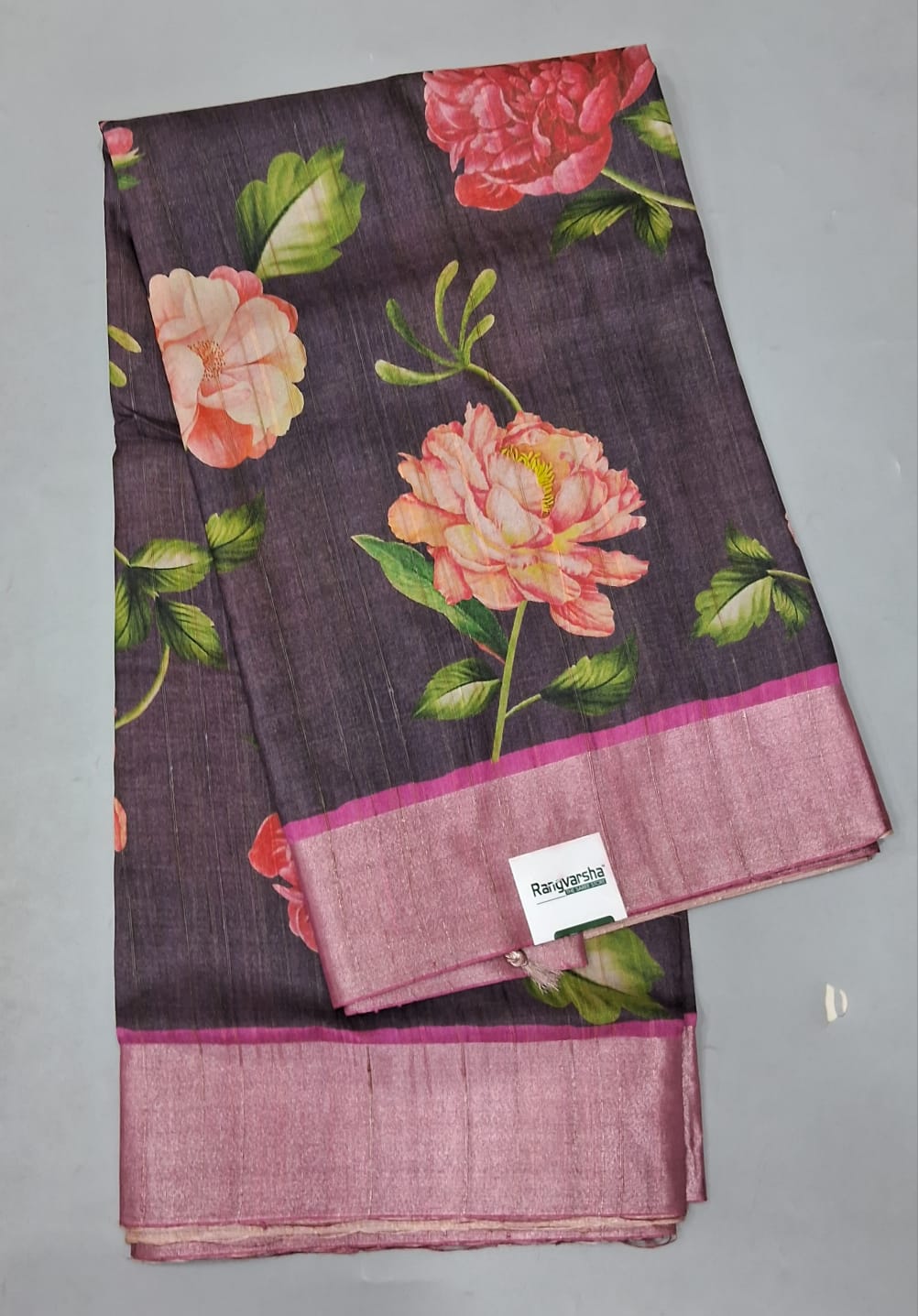 Purple Tussar Saree