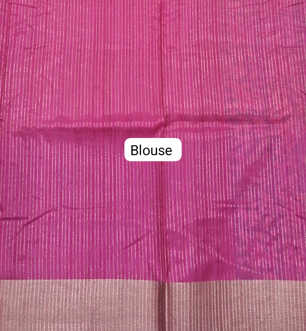 Yellow Tussar Saree Blouse