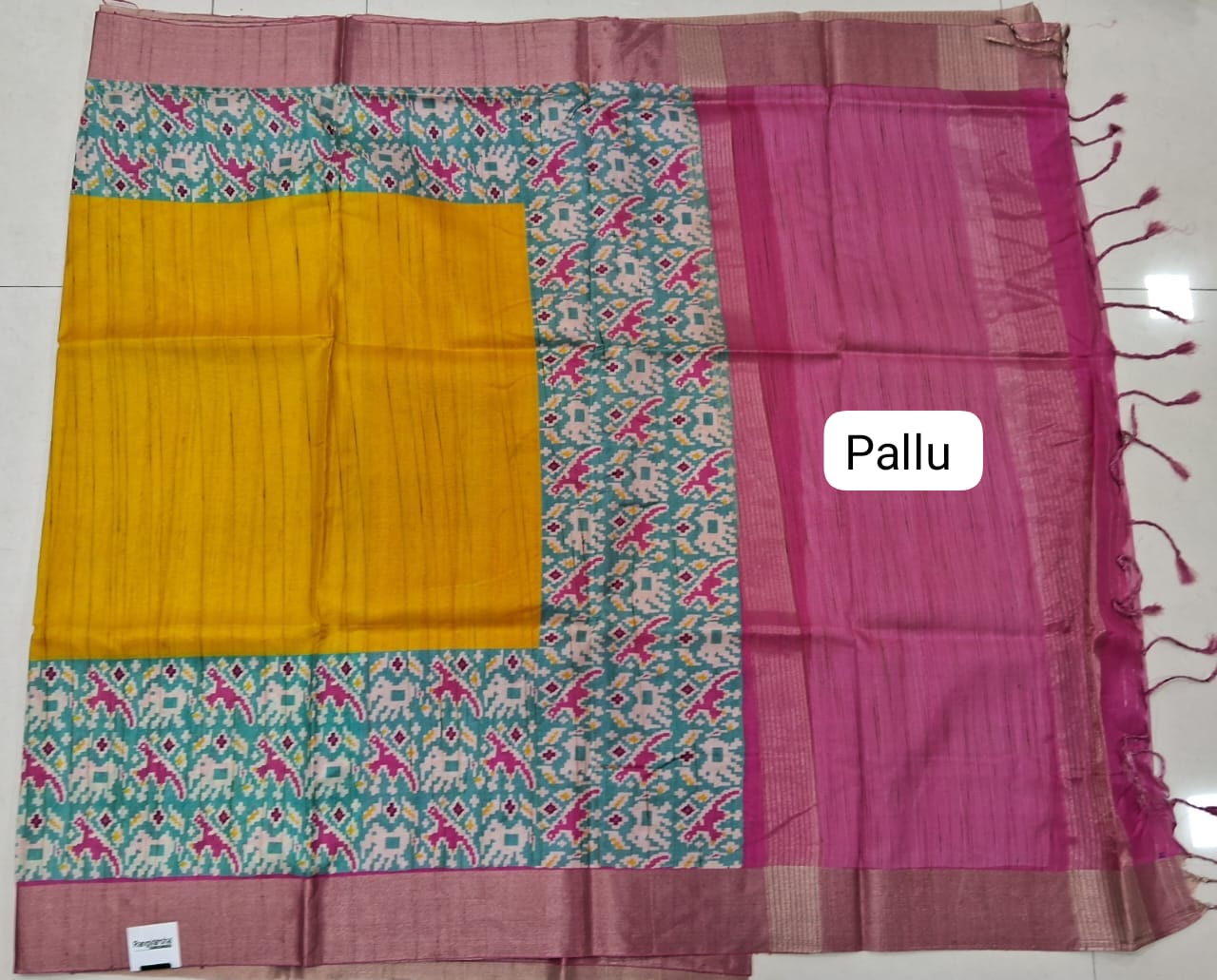 Yellow Tussar Saree Blouse