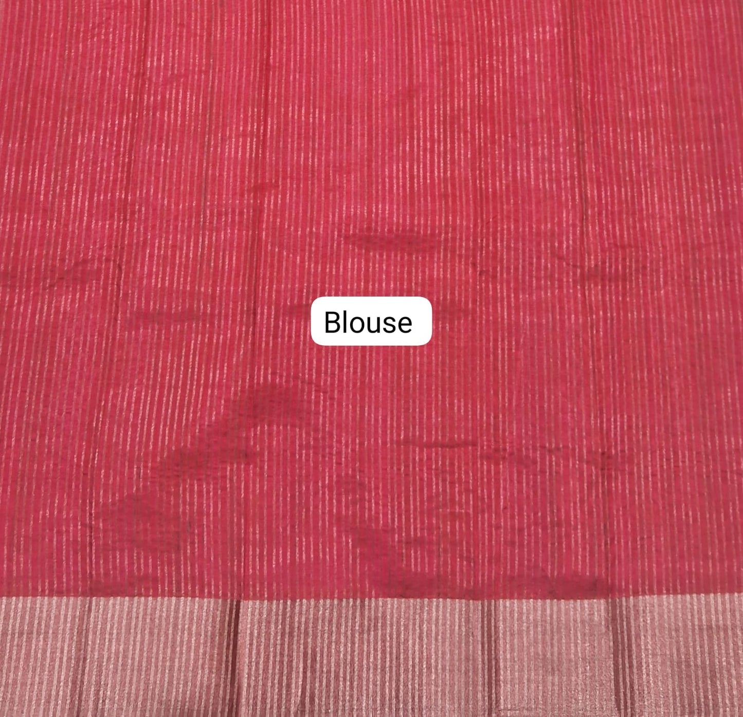 Tomato Red Tussar Saree Blouse